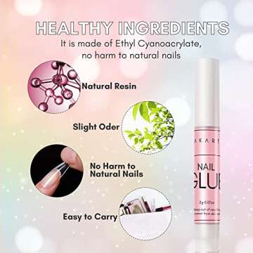 Makartt Super Strong Nail Glue for Press On Nails- Acrylic Nails Nail Tips Glue for Stick On Nails L...