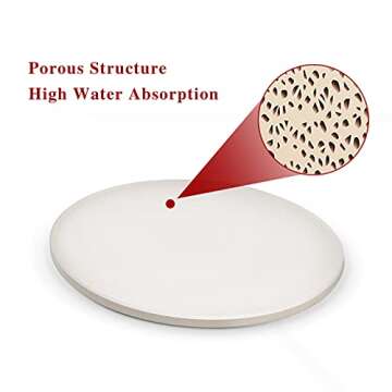 GasSaf 14 Inch Round Pizza Stone for Oven and Grill, Small Baking Stone Safe and Duraable Cordierite Stone, Cooking Stone for Baking Crisp Crust Pizza, Bread