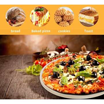 GasSaf 14 Inch Round Pizza Stone for Oven and Grill, Small Baking Stone Safe and Duraable Cordierite Stone, Cooking Stone for Baking Crisp Crust Pizza, Bread