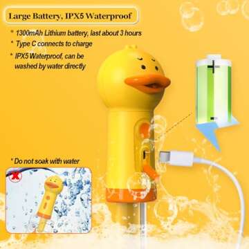 iPriro Automatic Dog Bath Sprayer, Wash Foam Machine, Bath Bubble Maker for Dogs and Cats, Bath Attachment for Cleaning, Rechargable and USB Cable, 12 oz