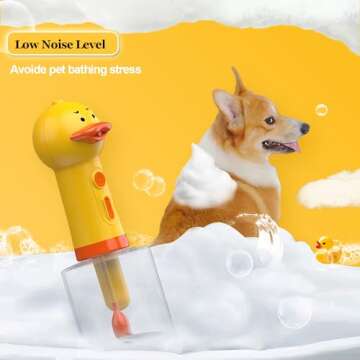 iPriro Automatic Dog Bath Sprayer, Wash Foam Machine, Bath Bubble Maker for Dogs and Cats, Bath Attachment for Cleaning, Rechargable and USB Cable, 12 oz