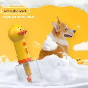 iPriro Automatic Dog Bath Sprayer, Wash Foam Machine, Bath Bubble Maker for Dogs and Cats, Bath Attachment for Cleaning, Rechargable and USB Cable, 12 oz