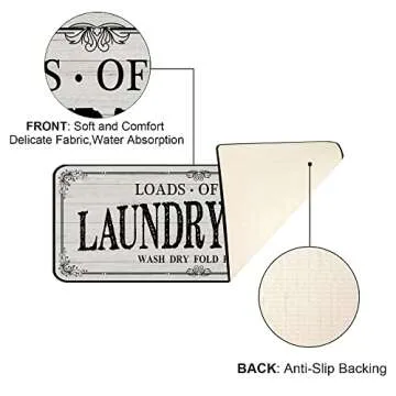 ROMAMIGO Laundry Room Rug Runner Non Slip Laundry Mats Mudroom Runner Farmhouse Kitchen Floor Mat Bathroom Laundry Room Decor Accessories(Beige, 20 X 47 inch)