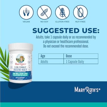 MaryRuth 3-in-1 Probiotics for Digestive Health 50B CFU