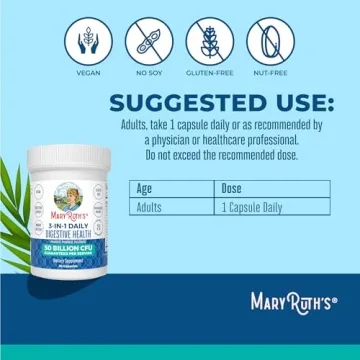 MaryRuth 3-in-1 Probiotics for Digestive Health 50B CFU
