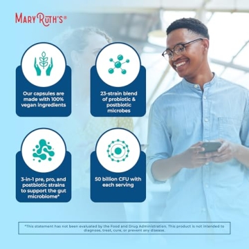 MaryRuth 3-in-1 Probiotics for Digestive Health 50B CFU