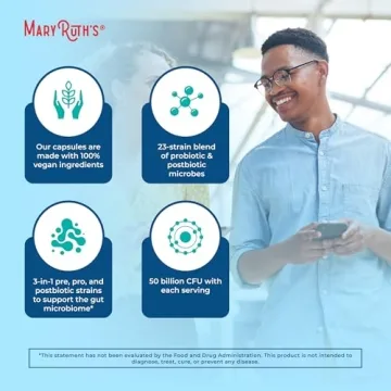 MaryRuth 3-in-1 Probiotics for Digestive Health 50B CFU