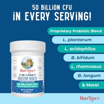 MaryRuth 3-in-1 Probiotics for Digestive Health 50B CFU