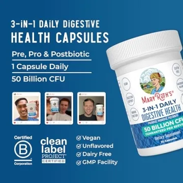 MaryRuth 3-in-1 Probiotics for Digestive Health 50B CFU