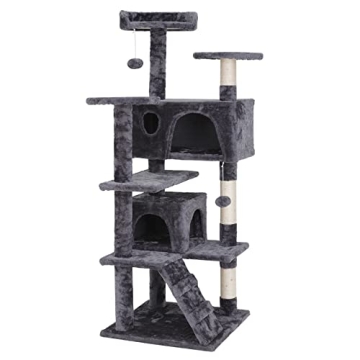 ZENY 54 Inch Cat Tree, Indoor Cat Tower Condo, Multi-Level Cat House with Sisal-Covered Scratching P...
