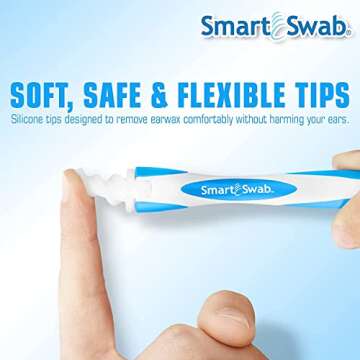 Smart Swab - Spiral Ear Cleanser - Earwax Remover Tool - 16 Replaceable Tips - Safe & Pain Free - Reusable Earwax Removal Kit - Soft & Gentle Ear Cleaning
