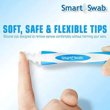 Smart Swab - Spiral Ear Cleanser - Earwax Remover Tool - 16 Replaceable Tips - Safe & Pain Free - Reusable Earwax Removal Kit - Soft & Gentle Ear Cleaning