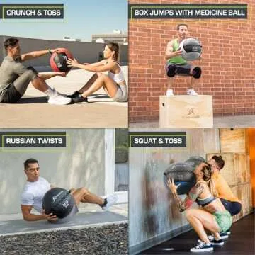 ProsourceFit Soft Medicine Balls, Wall Balls and Full Body Dynamic Exercises, Color-Coded Weights: 6, 10, 14, 20 lb.