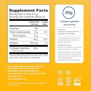 Vital Proteins Collagen Peptides Powder - Vanilla Flavor 11.5 oz