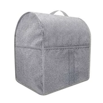 Dust Cover with 4.5-5 Quart Mixers, Cloth Cover with Pockets for Mixers and Extra Accessories (Fits for 4.5-Quart and All 5-Quart, Grayish White)