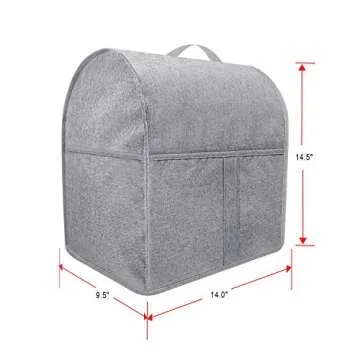 Dust Cover with 4.5-5 Quart Mixers, Cloth Cover with Pockets for Mixers and Extra Accessories (Fits for 4.5-Quart and All 5-Quart, Grayish White)