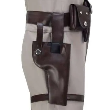 Adult Luke Skywalker Costume Luke Uniform Tunic Suit Jedi Cosplay Halloween Outfits Grey Jacket Pants Belt (Light Grey, X-Large)