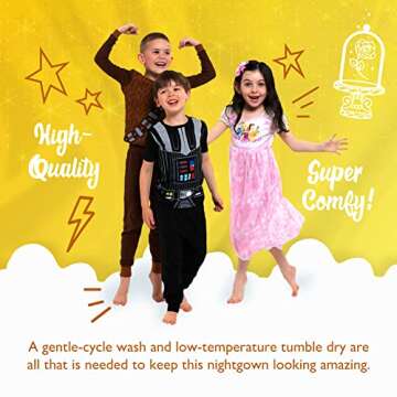 Disney Girls' Princess Fantasy Gown Nightgown, BELLE SHINES 3, 3T