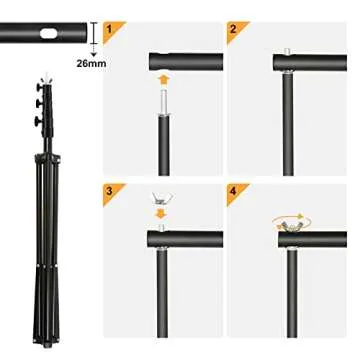 Backdrop Stand, Maxztill 8.5x10Ft Adjustable Photo Backdrop Stand Kit,Backdrop Stand for Parties,4 Crossbars,6 Background Clamps,4 Backdrop Clip Holder,2 Sandbags,1 Carry Bag for Wedding/Photoshoot