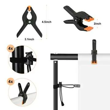Backdrop Stand, Maxztill 8.5x10Ft Adjustable Photo Backdrop Stand Kit,Backdrop Stand for Parties,4 Crossbars,6 Background Clamps,4 Backdrop Clip Holder,2 Sandbags,1 Carry Bag for Wedding/Photoshoot