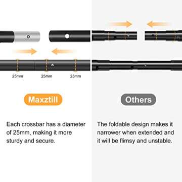 Backdrop Stand, Maxztill 8.5x10Ft Adjustable Photo Backdrop Stand Kit,Backdrop Stand for Parties,4 Crossbars,6 Background Clamps,4 Backdrop Clip Holder,2 Sandbags,1 Carry Bag for Wedding/Photoshoot