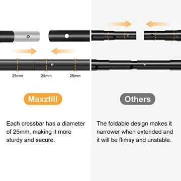 Backdrop Stand, Maxztill 8.5x10Ft Adjustable Photo Backdrop Stand Kit,Backdrop Stand for Parties,4 Crossbars,6 Background Clamps,4 Backdrop Clip Holder,2 Sandbags,1 Carry Bag for Wedding/Photoshoot