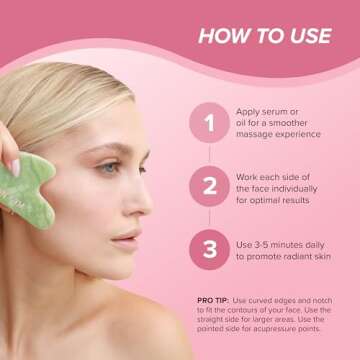 SKIN GYM Jade Sculpty Heart Gua Sha Tool, Heart-Shaped Facial Massage Tool for Sculpting and Relaxation