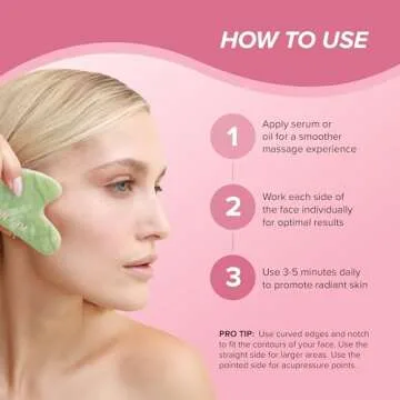 SKIN GYM Jade Sculpty Heart Gua Sha Tool, Heart-Shaped Facial Massage Tool for Sculpting and Relaxation