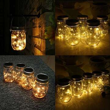 CHBKT 4-Pack Solar Mason Jar Lights for Outdoor & Garden