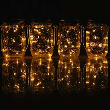 CHBKT 4-Pack Solar Mason Jar Lights for Outdoor & Garden