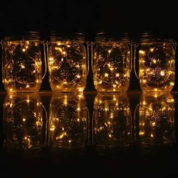 CHBKT 4-Pack Solar Mason Jar Lights for Outdoor & Garden