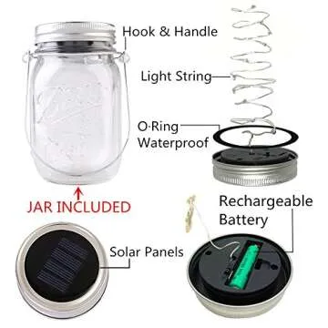 CHBKT 4-Pack Solar Mason Jar Lights for Outdoor & Garden