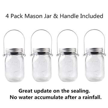 CHBKT 4-Pack Solar Mason Jar Lights for Outdoor & Garden