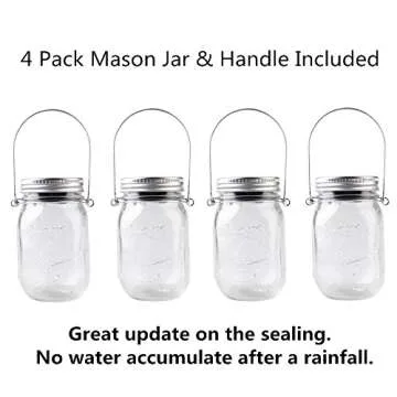 CHBKT 4-Pack Solar Mason Jar Lights for Outdoor & Garden
