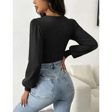 Chic Zeagoo Long Sleeve Bodysuit for Women's Fall Style