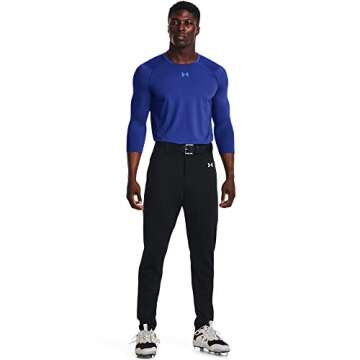 Under Armour Men's Utility Baseball Straight Leg Pant Pipe 22, (001) Black / / White, Small