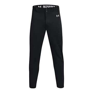 Under Armour Men's Utility Baseball Straight Leg Pant Pipe 22, (001) Black / / White, Small