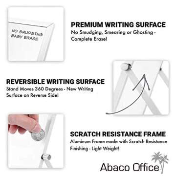 10" Abaco Whiteboard | Portable Dual-Sided Stand for Home & Office