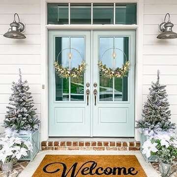 Christmas Silver Lighted Wreath,prelit Christmas Hoop Wreath, Modern Decor,Farmhouse Winter Wreath, ...