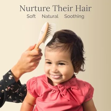Natemia Wooden Baby Hair Brush for Gentle Cradle Cap Care