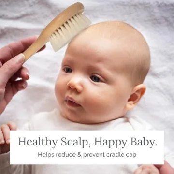 Natemia Wooden Baby Hair Brush for Gentle Cradle Cap Care