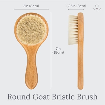 Natemia Wooden Baby Hair Brush for Gentle Cradle Cap Care