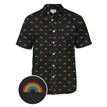Tipsy Elves Men's LGBT Pride Button Down Shirts - Casual Men’s Rainbow Shirts for a Fun Summer Sty...