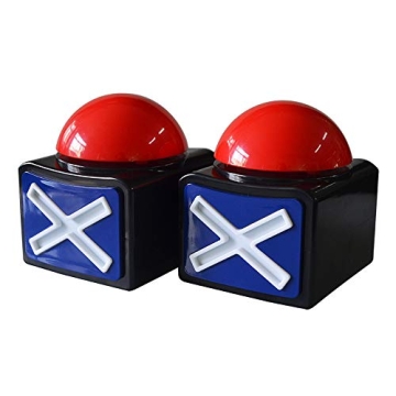DOXISHRUKY 2Pcs Game Buzzer, Answer Buzzers for Game Show with Light & Alarm Sound Game Show Button ...