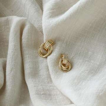 Gold Earrings for Women Trendy,14K Gold Stud Earrings Dainty Earrings Simple Minimalist Huggie Earrings Gold Hoop Earrings Hypoallergenic Earring for Women Gifts