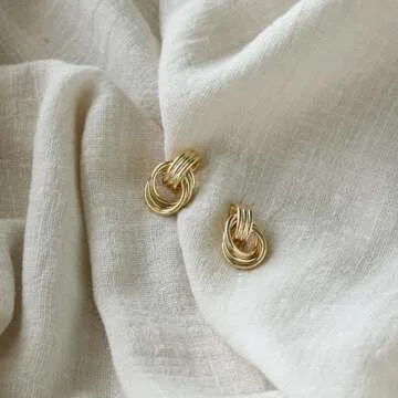 Gold Earrings for Women Trendy,14K Gold Stud Earrings Dainty Earrings Simple Minimalist Huggie Earrings Gold Hoop Earrings Hypoallergenic Earring for Women Gifts