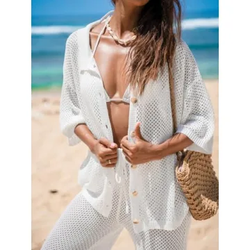 CUPSHE Elegant Crochet Cover Up Set for Beachwear