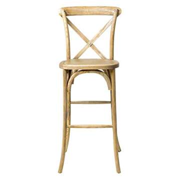 Commercial Seating Products Sonoma Cross Back X02 Rustic Wood Stakable Dining Barstool