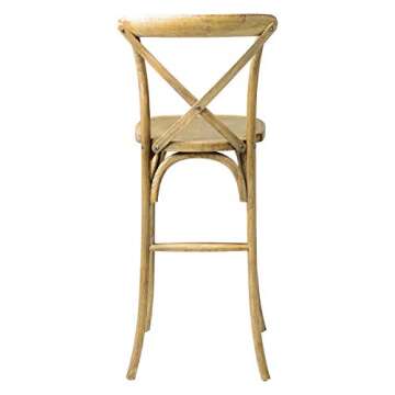Commercial Seating Products Sonoma Cross Back X02 Rustic Wood Stakable Dining Barstool