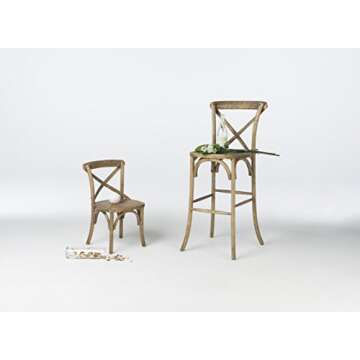 Commercial Seating Products Sonoma Cross Back X02 Rustic Wood Stakable Dining Barstool